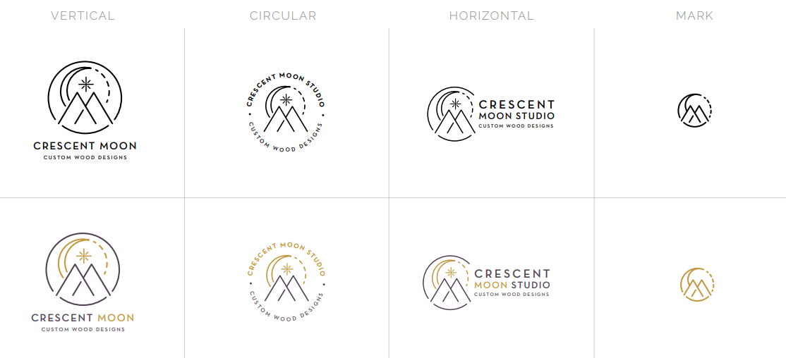 Crescent Moon Logo Variations